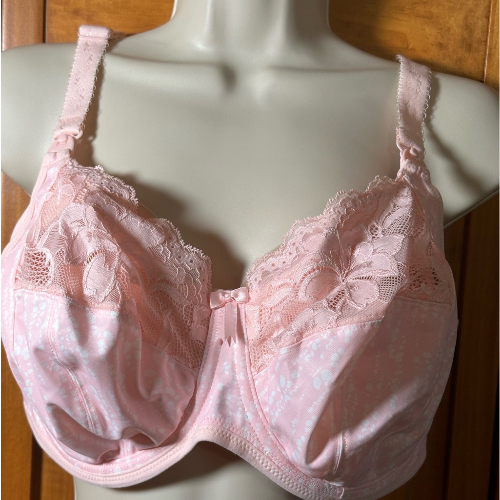Elomi Molly Stretch Lace Underwire Nursing Bra, Blush 38g, New